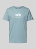 Alpha Industries T-Shirt mit Label-Print Eisblau