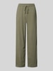 ZABAIONE Broek van mix van viscose en linnen model 'Ca44talina' Kaki