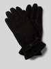 Barbour Lederhandschuhe mit Ziernähten Black