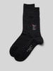 Falke Socken mit Statement-Stitching Modell 'AIRPORT HO HO HO' Black