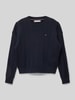 Tommy Hilfiger Teens Gebreide pullover met logostitching Marineblauw