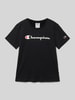 CHAMPION T-shirt met labelprint Zwart