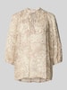 Jake*s Collection Regular Fit Bluse aus Viskose mit Schnürung und 3/4-Arm Ecru