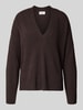 My Essential Wardrobe Gebreide pullover met kasjmier Chocoladebruin
