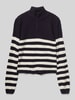 Only Regular Fit Strickpullover mit Streifenmuster Modell 'FRANCA' Marine