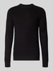 Jack & Jones Strickpullover mit gerippten Abschlüssen Modell 'LINK' Black