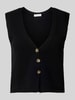 Christian Berg Woman Mouwloos vest van puur kasjmier Zwart
