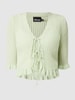Pieces Korte cardigan met linnen, model 'Vella' Lichtgroen