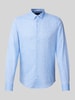 JOOP! Slim fit zakelijk overhemd in effen design Marineblauw