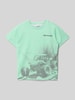 s.Oliver RED LABEL Regular Fit T-Shirt mit Motiv-Print Tuerkis