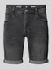 Petrol Korte regular fit jeans in 5-pocketmodel, model 'BULLSEYE' Zwart