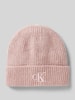 Calvin Klein Jeans Czapka beanie z wyhaftowanym logo model ‘THICK’ Różowawy