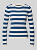 Vero Moda Slim Fit Strickpullover mit Streifenmuster Modell 'CHILI' Marine