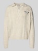REVIEW Gebreide pullover met kabelpatroon Ecru
