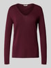 Tom Tailor Regular Fit Strickshirt aus Baumwoll-Viskose-Mix Bordeaux