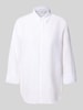 ETERNA Loose Fit Hemdbluse aus Baumwoll-Leinen-Mix Weiss