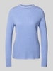 Christian Berg Woman Regular Fit Longsleeve aus reiner Wolle in Strick-Optik Jeansblau