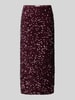 Vila Spódnica midi z wysokim stanem i cekinami model ‘FAITH’ Śliwkowy