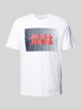 Jack & Jones T-shirt met labelprint, model 'CORP' Wit