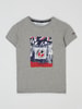 Pepe Jeans T-shirt met logoprint, model 'Cannon' Middengrijs gemêleerd