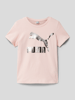 Puma T-shirt met labelprint, model 'Classics' Lichtroze