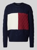 Tommy Hilfiger Gebreide pullover met structuurmotief Marineblauw