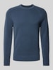 Marc O'Polo Regular Fit Strickpullover mit Ripp-Optik Rauchblau