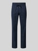 Matinique Regular fit linnen broek met elastische band, model 'barton' Marineblauw