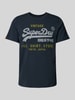 Superdry Relaxed fit T-shirt met labelprint Donkerblauw