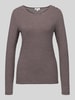 s.Oliver RED LABEL Regular Fit Langarmshirt aus Viskose-Mix Dunkelbraun