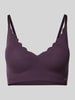 Skiny Bustier mit Wellensaum Aubergine