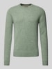 MCNEAL Wollpullover mit Label-Stitching Helltuerkis Melange