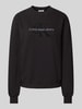 Calvin Klein Jeans Sweatshirt met labeldetail, model 'CHENILLE' Zwart