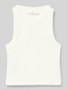 Mango Tanktop mit gerippten Abschlüssen Ecru