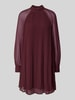 Jake*s Collection Knielanges Kleid mit Plisseefalten Bordeaux