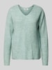 Only Regular Fit Strickpullover mit V-Ausschnitt Modell 'CAMILLA' Schilf