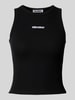 Review Tanktop mit gerippten Abschlüssen Black