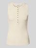 Jake*s Casual Tanktop mit Knopfleiste Ecru
