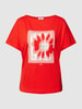 Esprit T-shirt met motief- en labelprint Rood