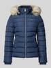 Tommy Jeans Gewatteerd jack met imitatiebont en ritssluiting Marineblauw