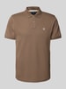 MCNEAL Poloshirt met labelstitching Middenbruin