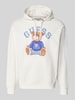 GUESS bluza z kapturem z nadrukiem z logo i kieszenią kangurka Biały