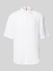 BOSS Orange Regular Fit Leinenhemd mit 1/2-Arm Modell 'Rash' Weiss