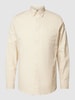 Selected Homme Vrijetijdsoverhemd met button-downkraag en effen design Beige