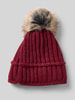 Kurt Beines Strickmütze mit Woll-Anteil und Bommel Bordeaux