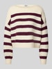 Only Regular Fit Strickpullover mit Allover-Muster Modell 'LAYA' Bordeaux