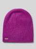 Seeberger Czapka beanie z detalem z logo Purpurowy