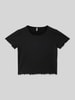 Only Regular Fit T-Shirt mit Rüschen Saum Modell 'NELLA' Black