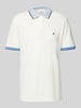 Fynch-Hatton Regular fit poloshirt met contrastgarnering Offwhite gemêleerd