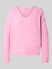 ONLY Sweter o kroju relaxed fit z dekoltem w serek Różowy melanż